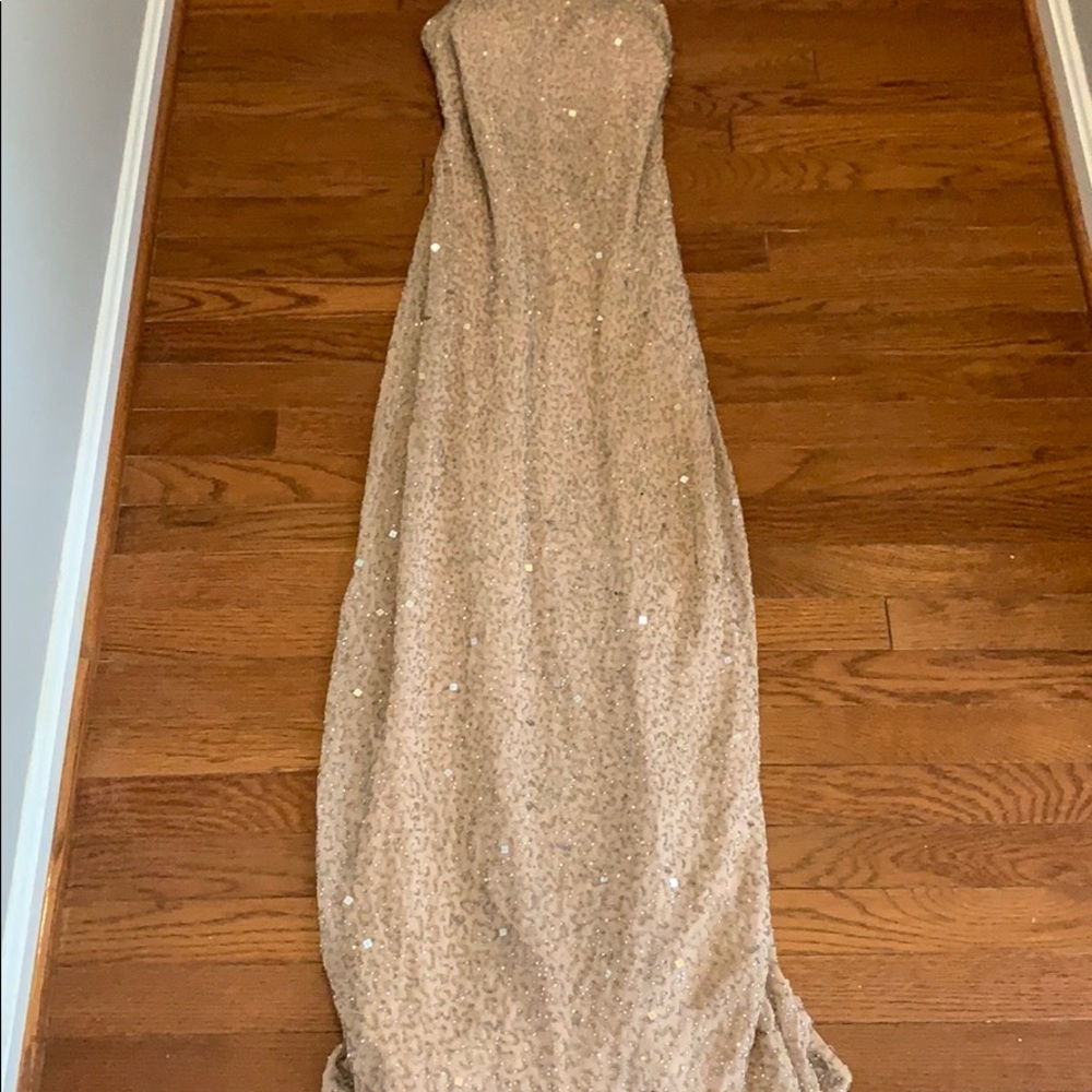 Blush Evening Gown with Silver Embellishments